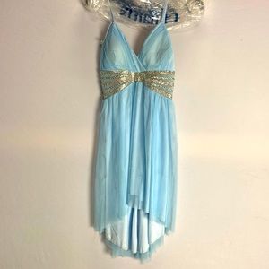 Hi low blue mini dress